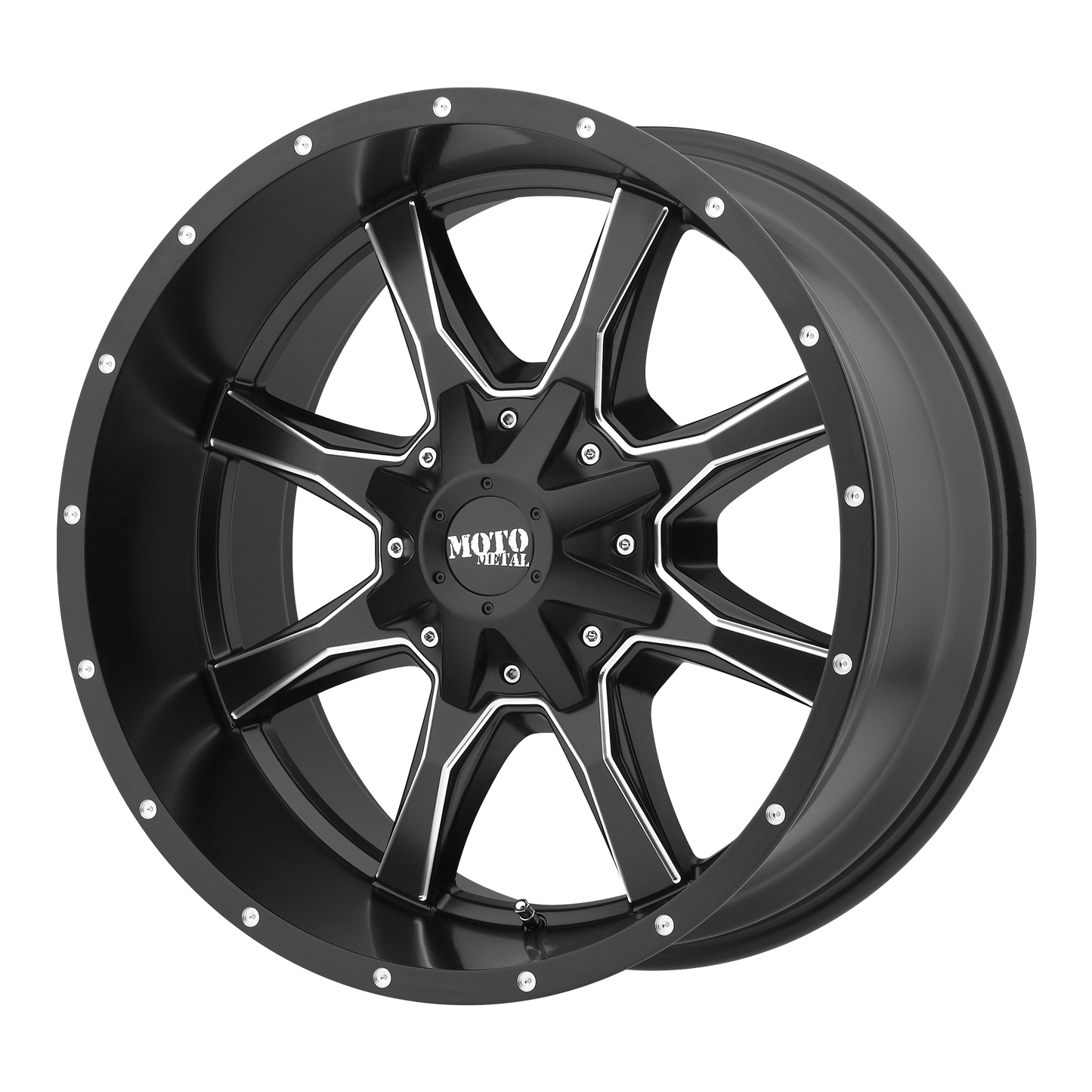 18x9 Moto Metal MO970 Satin Black Milled Wheel 6x120/6x5.5/6x120/6x5.5 (18mm)