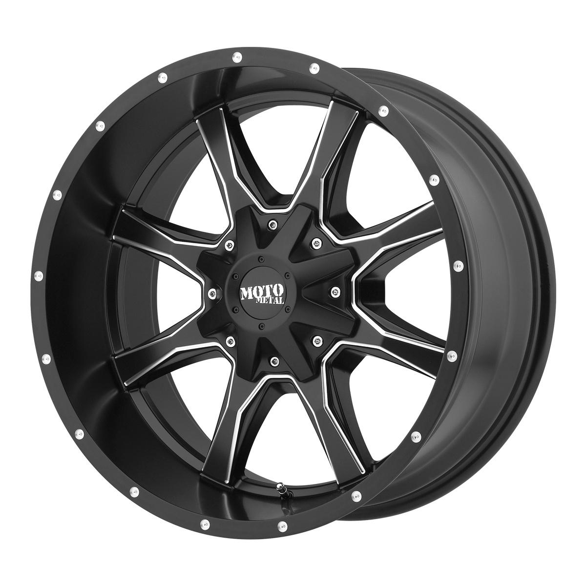 18x9 Moto Metal MO970 Satin Black Milled Wheel 6x120/6x5.5/6x120/6x5.5 (18mm)