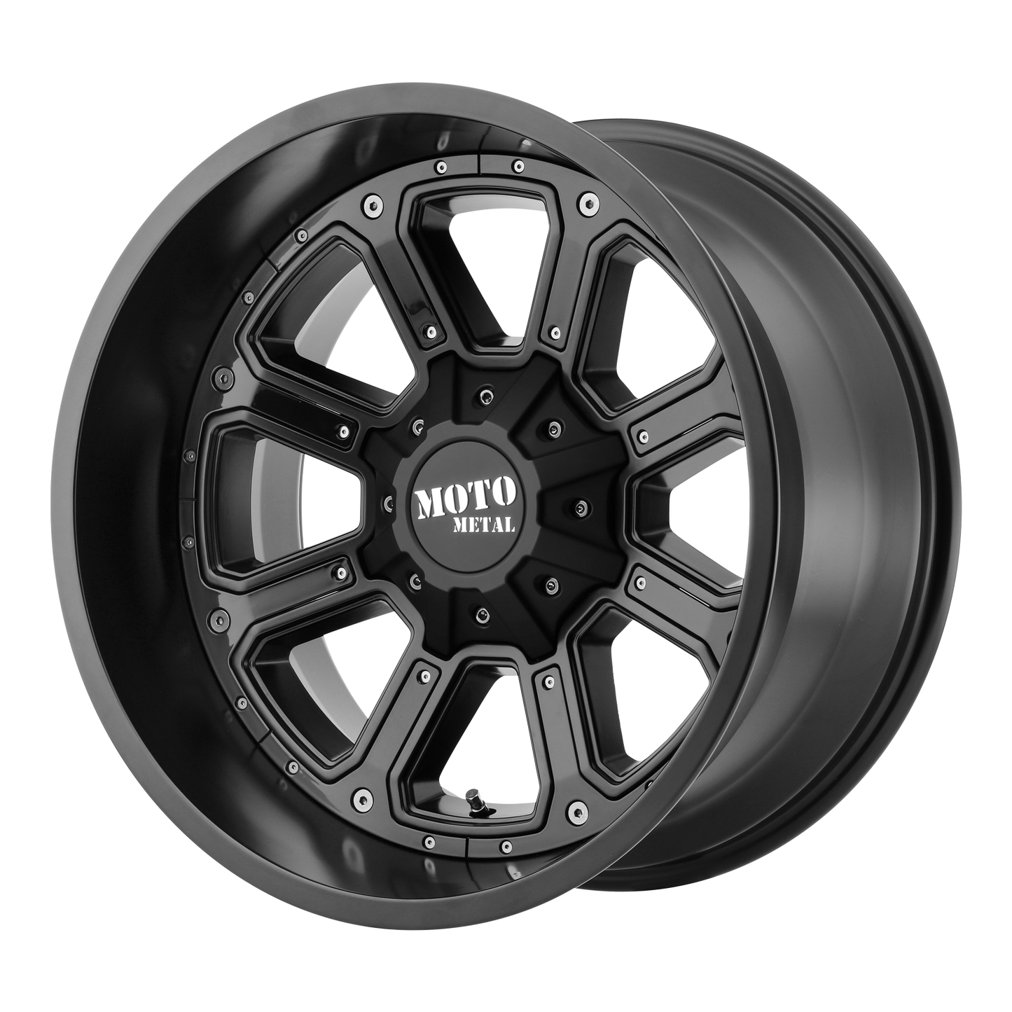 18x9 Moto Metal MO984 SHIFT Matte Blk Gloss Blk Ins Wheel 6x5.5 (30mm)