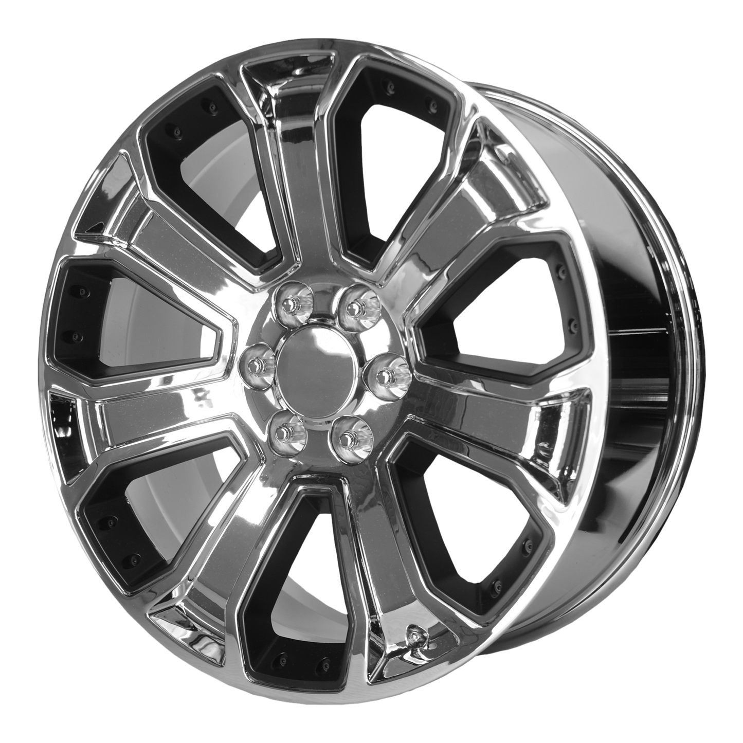 22x9 Performance Replicas PR162 Chrome W/ Matte Black Accents Wheel 6x5.5 (24mm)