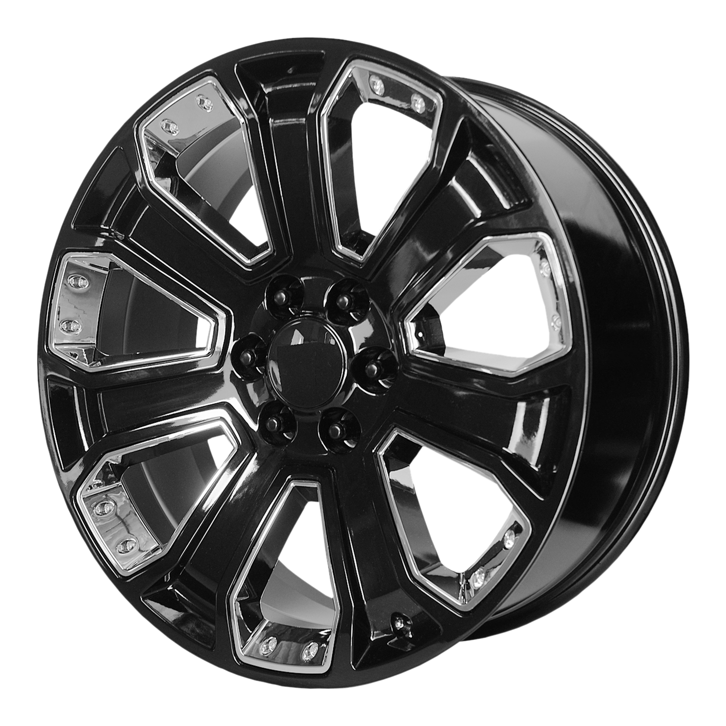 24x10 Performance Replicas PR162 Gloss Black Chrome Accents Wheel 6x5.5 (30mm)