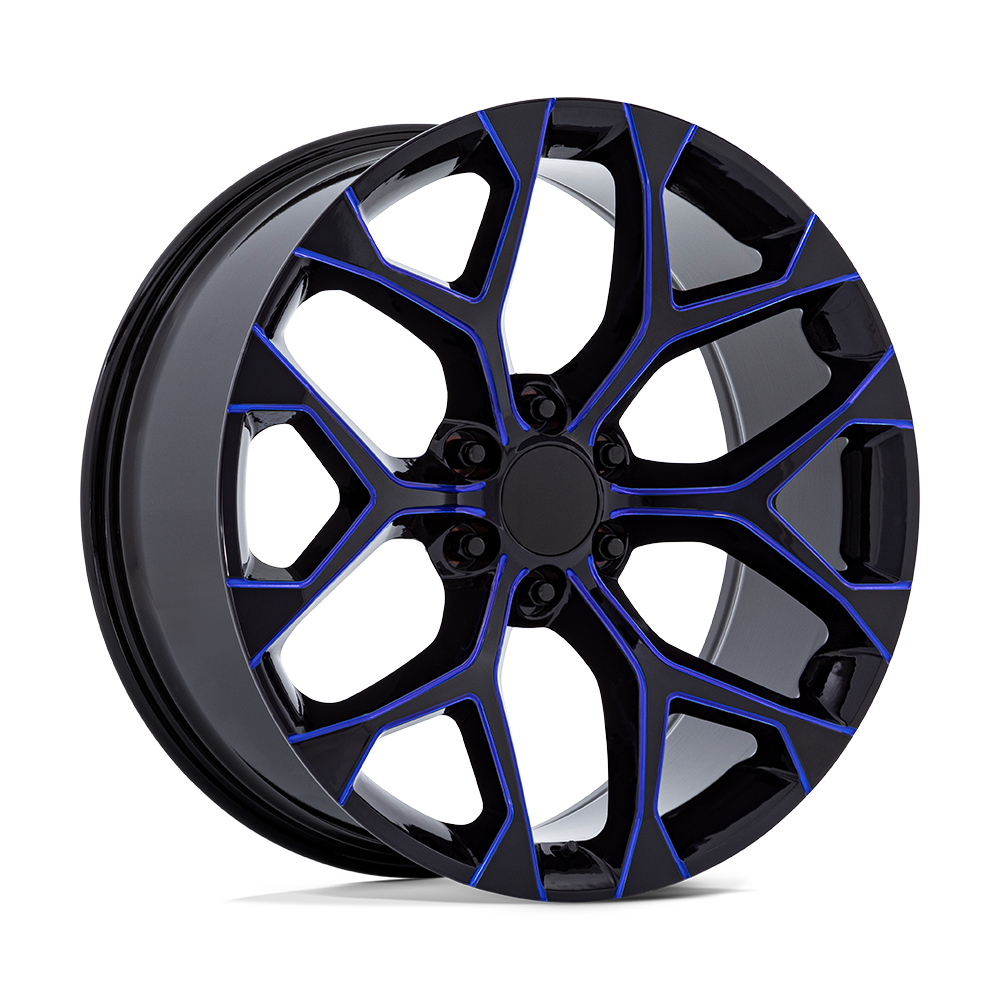 24x10 Performance Replicas PR176 Gloss Black Machined Blue Wheel 6x5.5 (24mm)