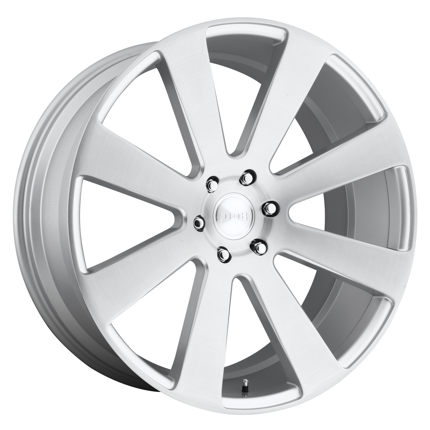 22x9.5 DUB S213 8-BALL GLOSS SILVER BRUSHED Wheel 6x5.5 (30mm)