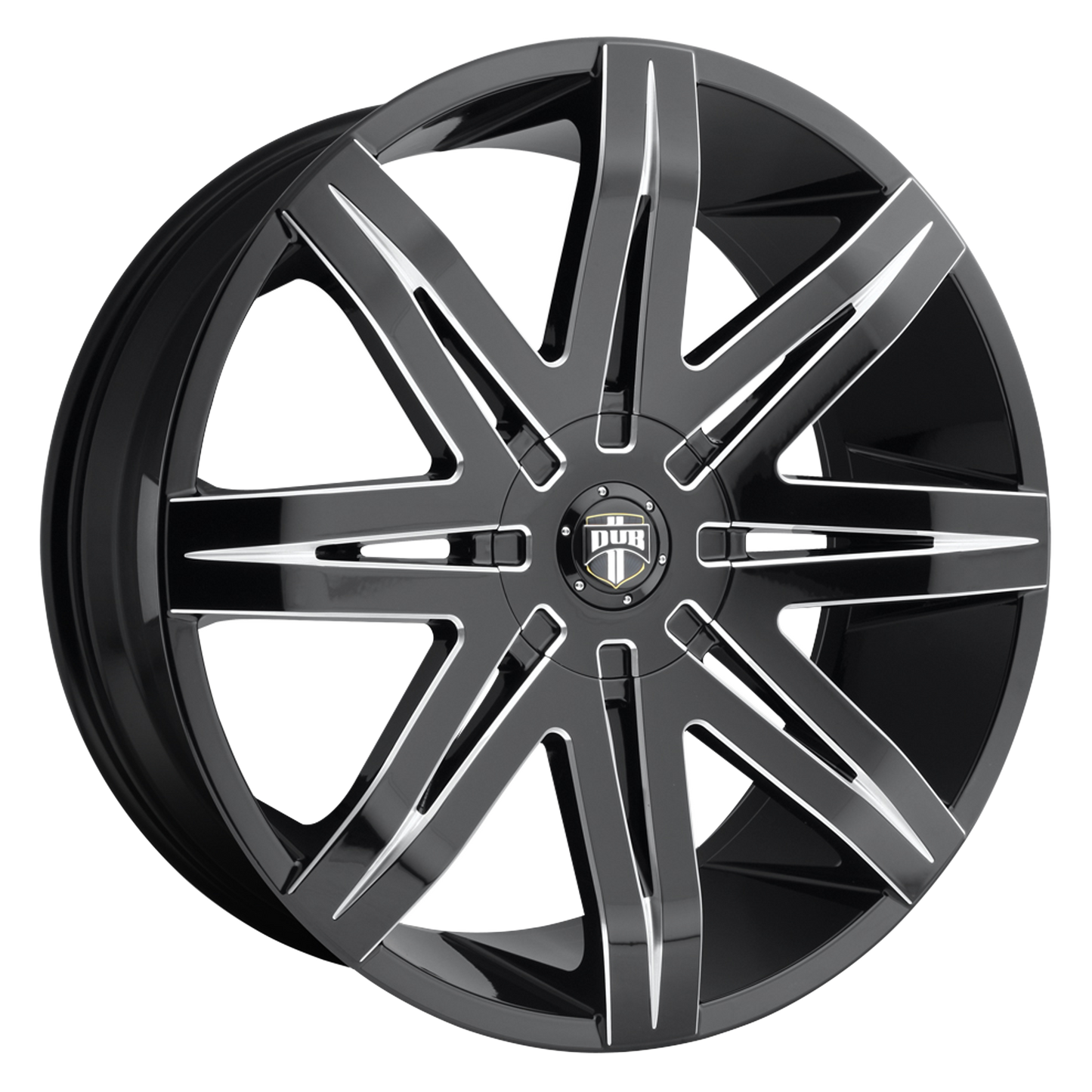 24x9.5 DUB S227 STACKS GLOSS BLACK MILLED Wheel 6x135/6x5.5 (30mm)