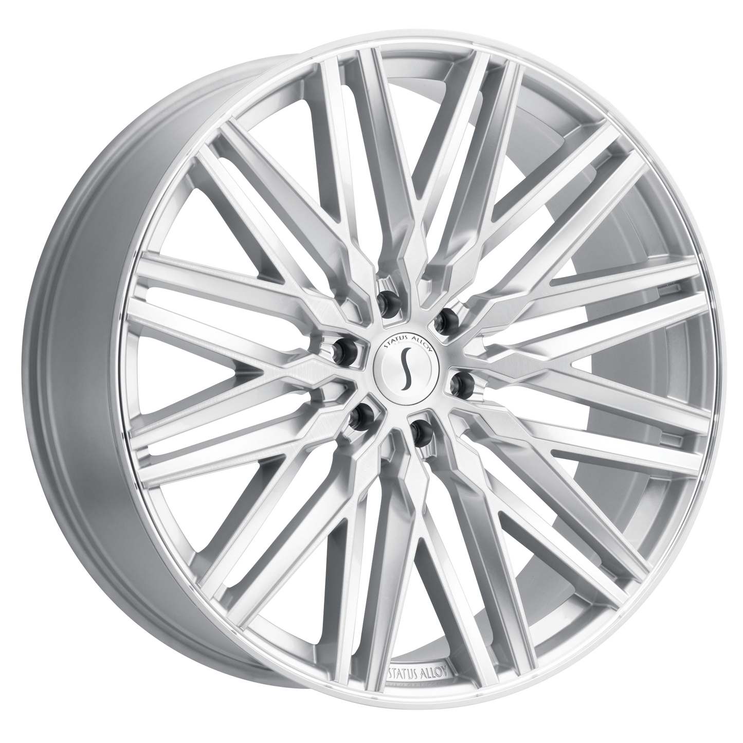 22x9.5 Status ADAMAS SILVER W/ MIRROR CUT FACE Wheel 6x5.5 (15mm)
