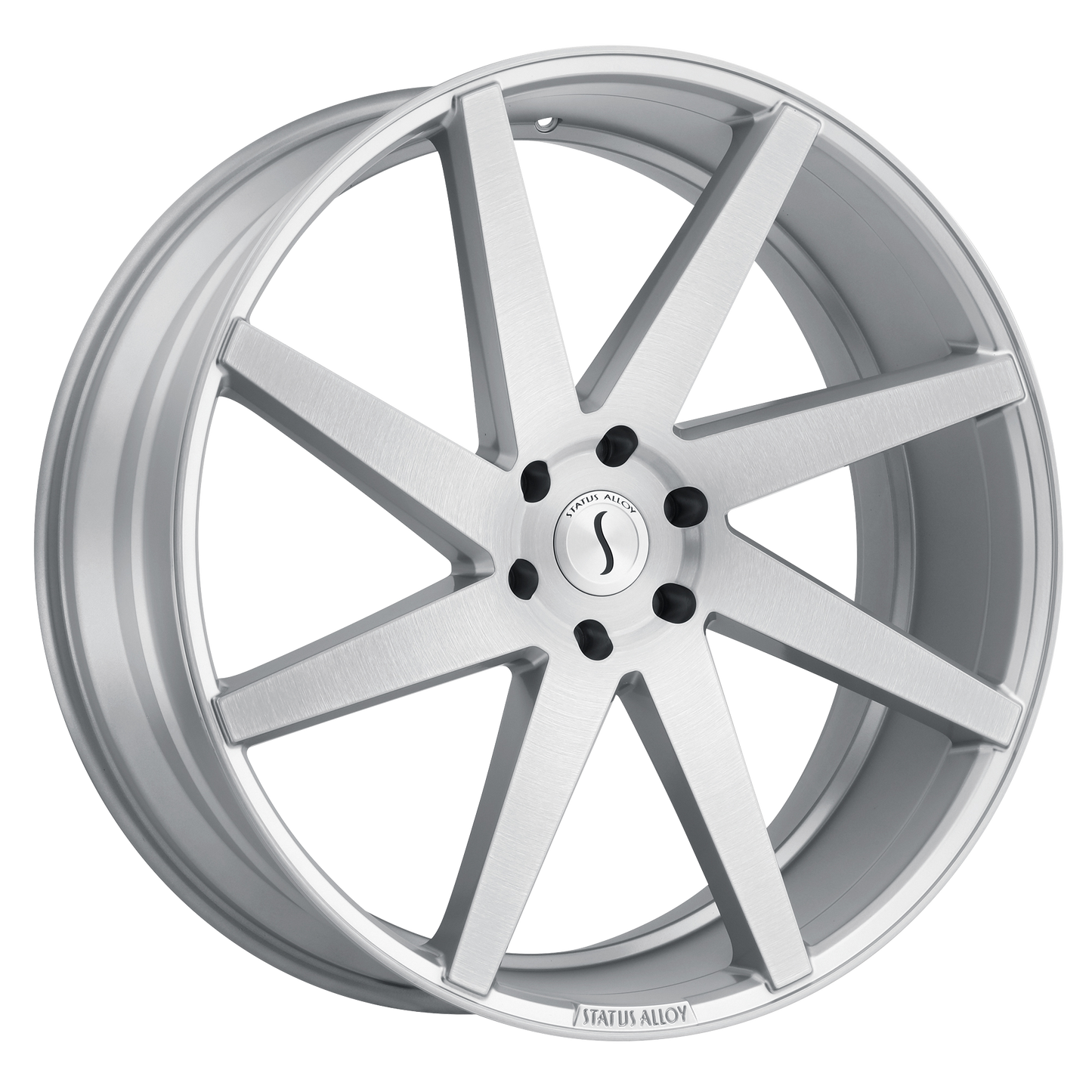 22x9.5 Status BRUTE SILVER W/ BRUSHED MACHINED FACE Wheel 6x5.5 (25mm)