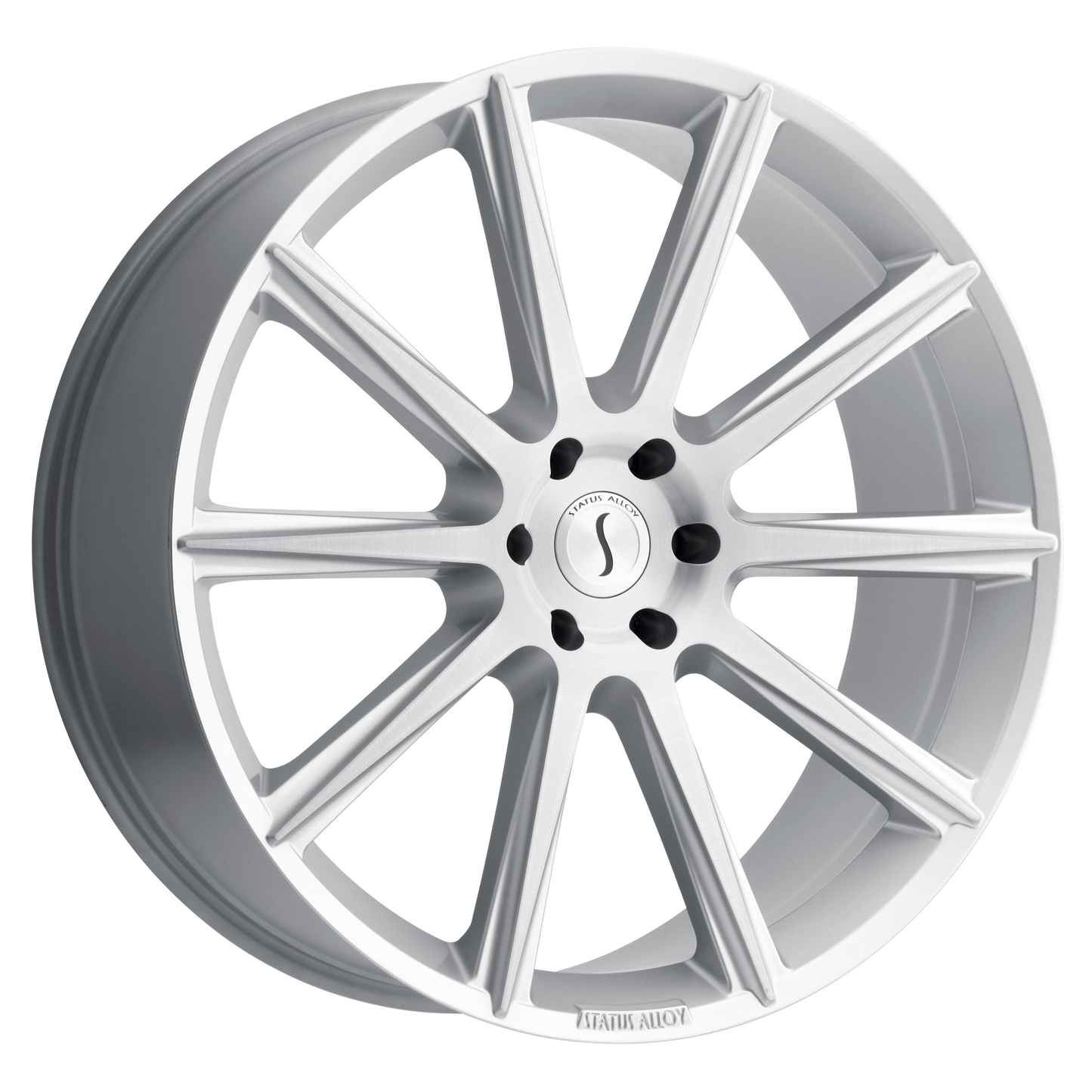 22x9.5 Status ZEUS SILVER W/ BRUSHED FACE Wheel 5x150 (25mm)
