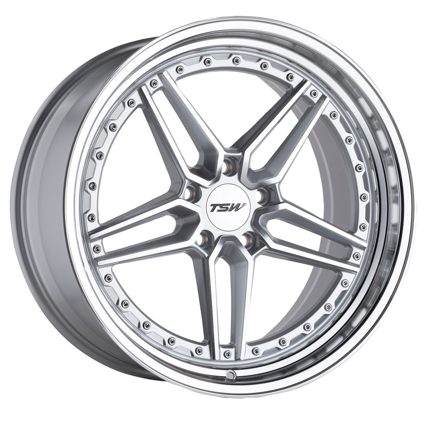 20x10.5 TSW ASCARI SILVER W/ MIRROR CUT FACE & LIP Wheel 5x4.5 (40mm)