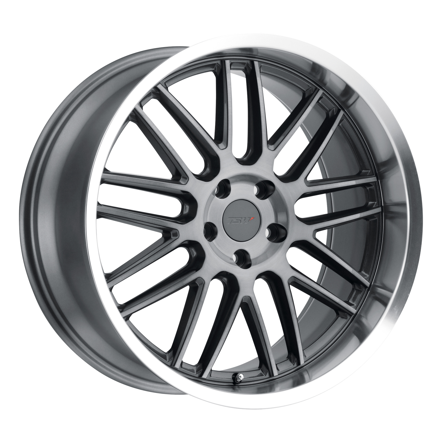 18x9.5 TSW AVALON GUN MTL W/ BRUSH GUN MTL FACE & MACH LIP Wheel 5x112 (39mm)