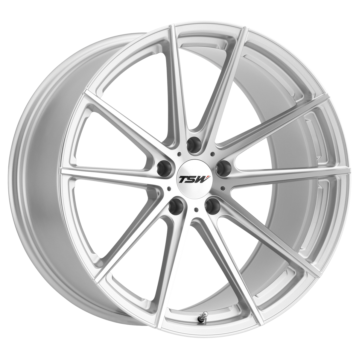 17x8 TSW BATHURST SILVER W/ MIRROR CUT FACE Wheel 5x100 (35mm)