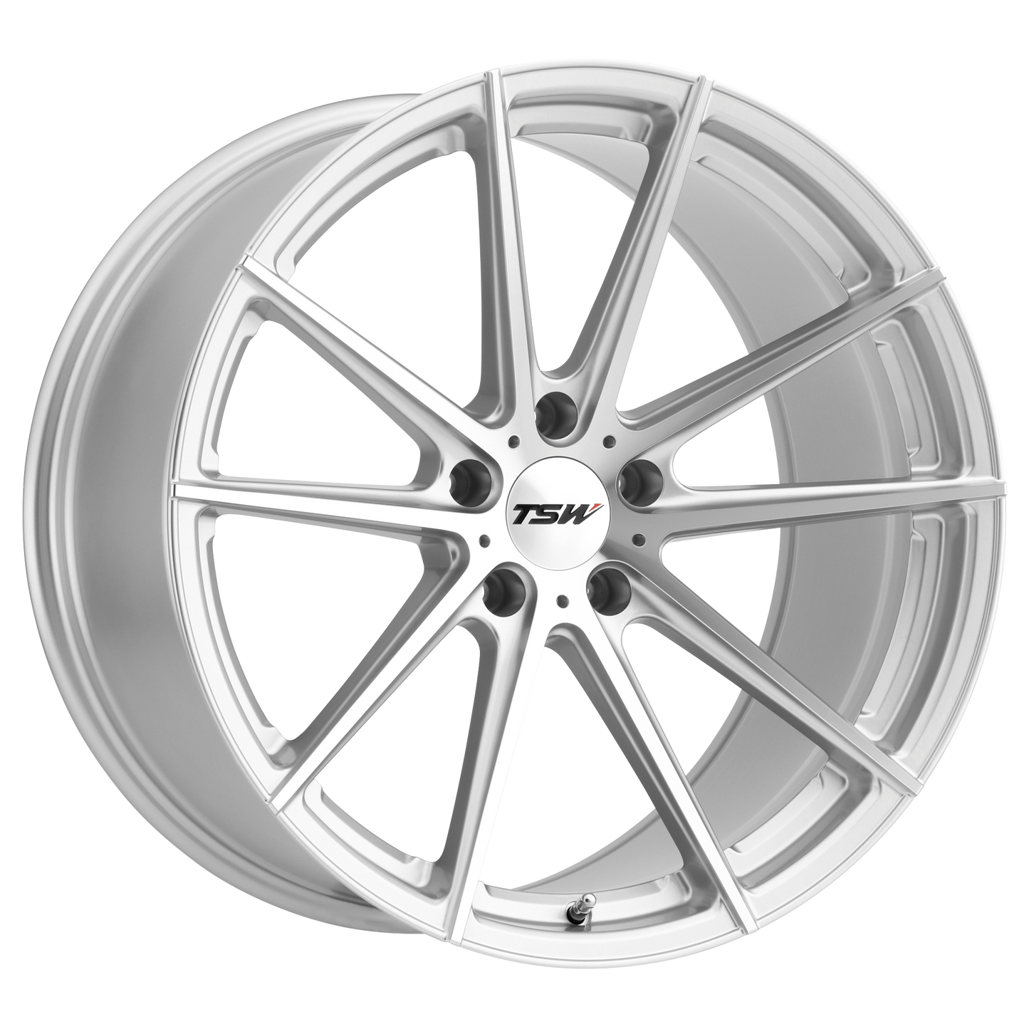 18x10.5 TSW BATHURST SILVER W/ MIRROR CUT FACE Wheel 5x120 (27mm)