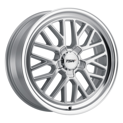 18x8.5 TSW HOCKENHEIM S SILVER W/ MIRROR CUT LIP Wheel 5x120 (40mm)