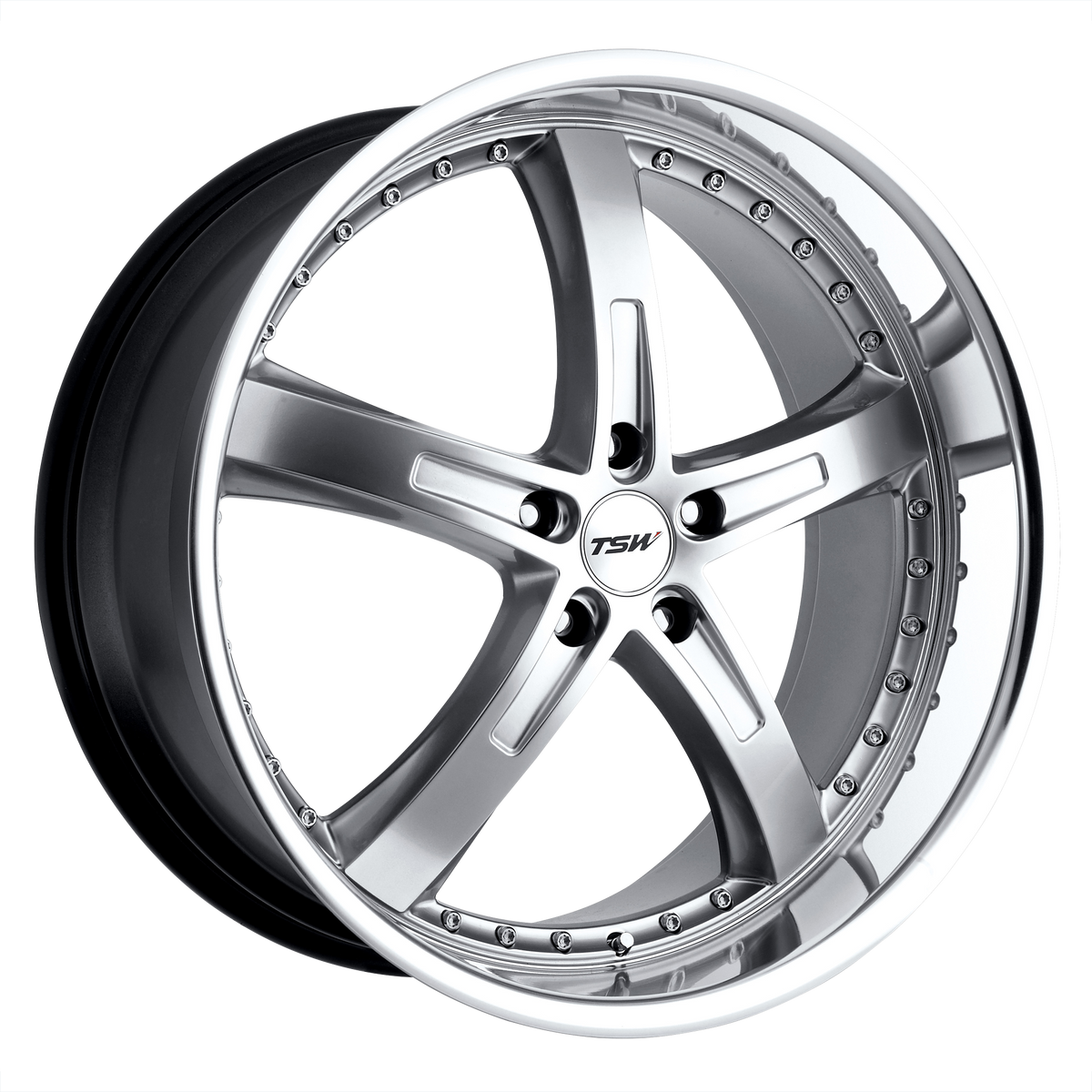 17x8 TSW JARAMA HYPER SILVER W/ MIRROR CUT LIP Wheel 5x120 (20mm)