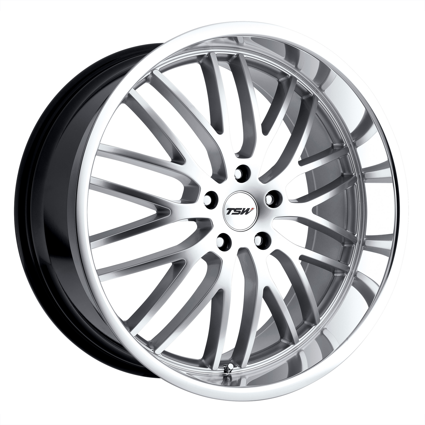 20x10 TSW SNETTERTON HYPER SILVER W/ MIRROR CUT LIP Wheel 5x4.5 (25mm)
