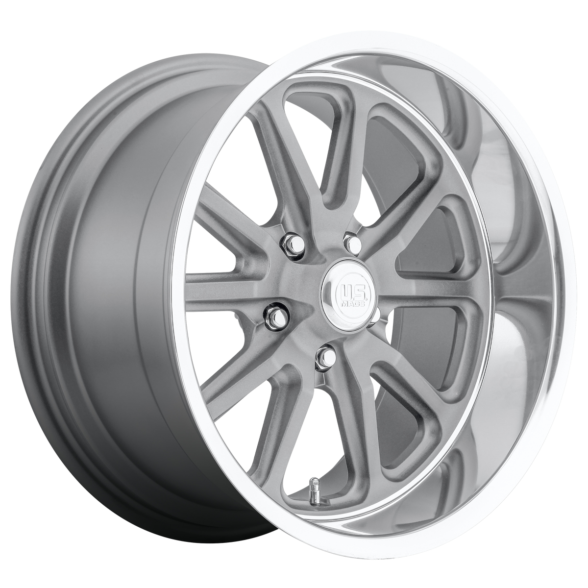 20x10 US Mags U111 RAMBLER MATTE GUN METAL MACHINED Wheel 5x120 (35mm)