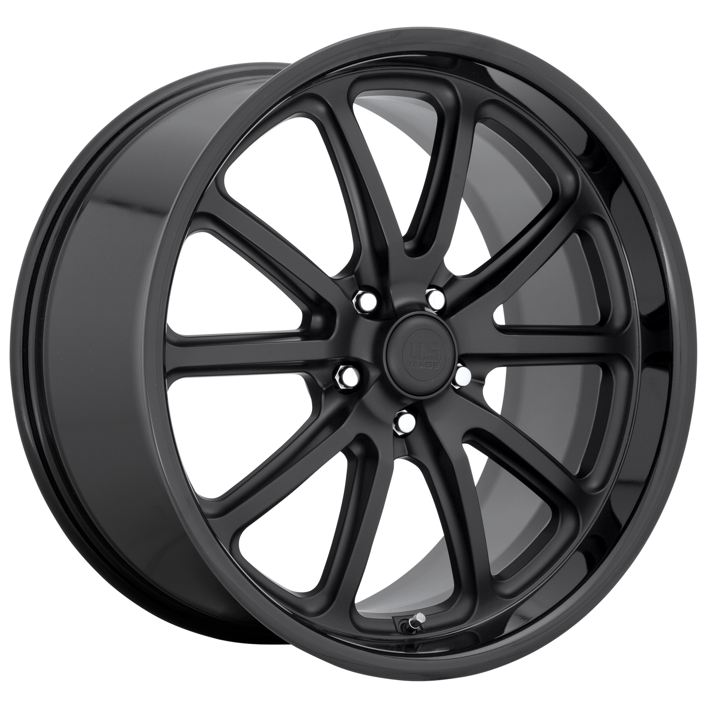 20x9.5 US Mags U123 RAMBLER GLOSS BLACK MATTE BLACK Wheel 5x4.75 (1mm)