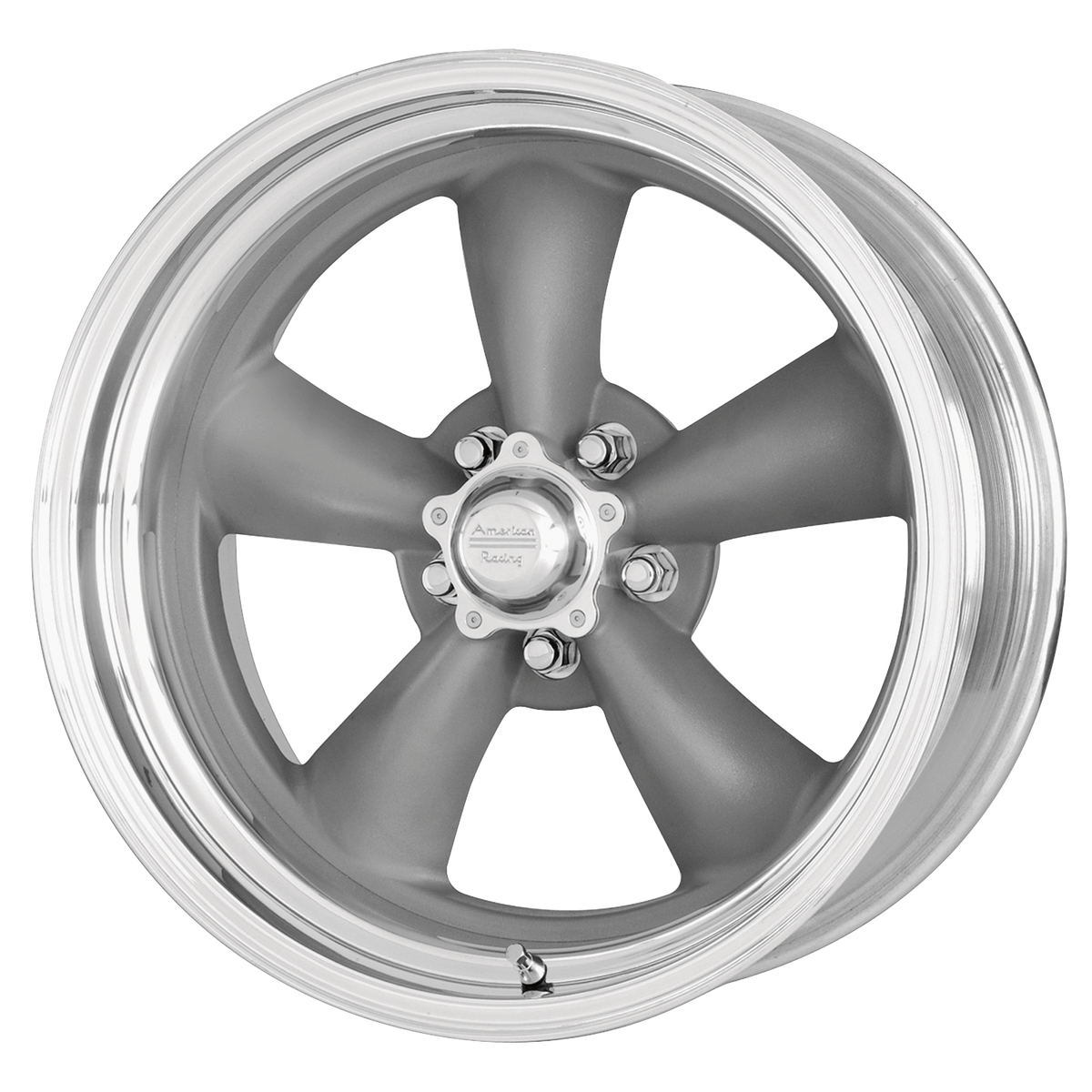 20x10 American Racing VN215 Torq Thrust II Gray W/Mach Lip Wheel 5x5.5 (6mm)