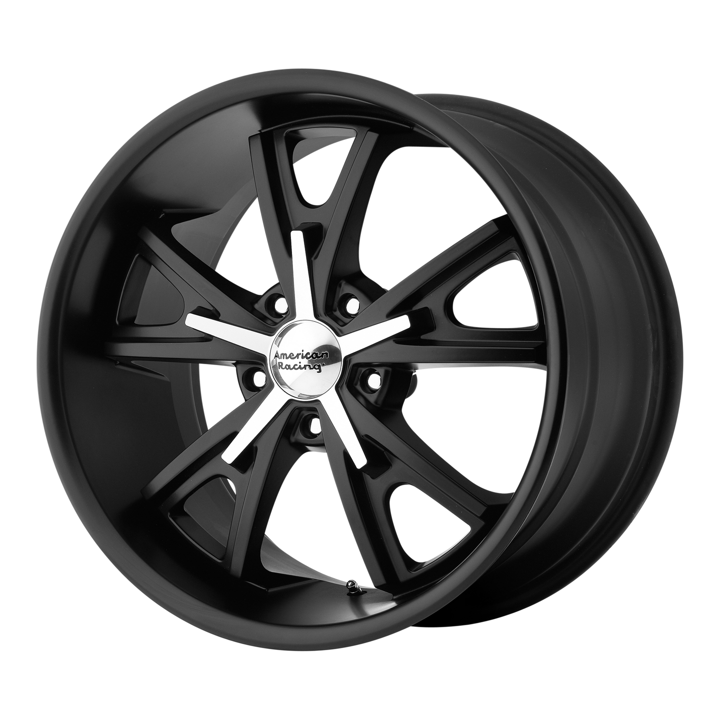 20x9.5 American Racing VN801 DAYTONA Satin Blk W/ Mach Face Wheel 5x4.5 (15mm)