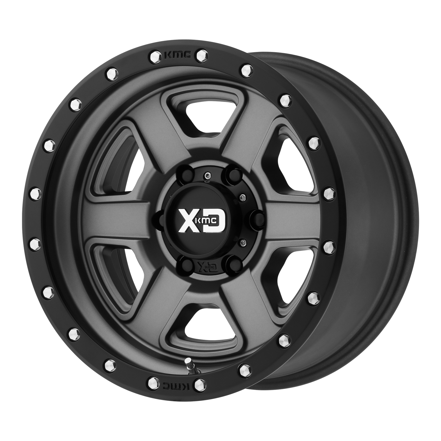 18x9 XD XD133 FUSION OFF-ROAD Satin Gray W/ Satin Black Lip Wheel 6x5.5 (0mm)