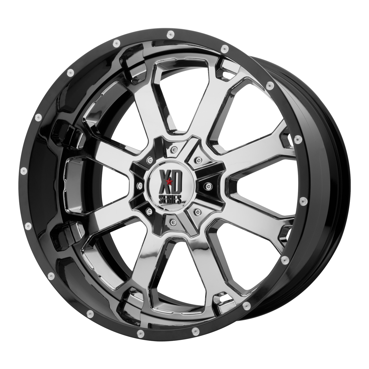 22x12 XD Series XD202 Chrome W/Black Lip Wheel 8x6.5 (-44mm)