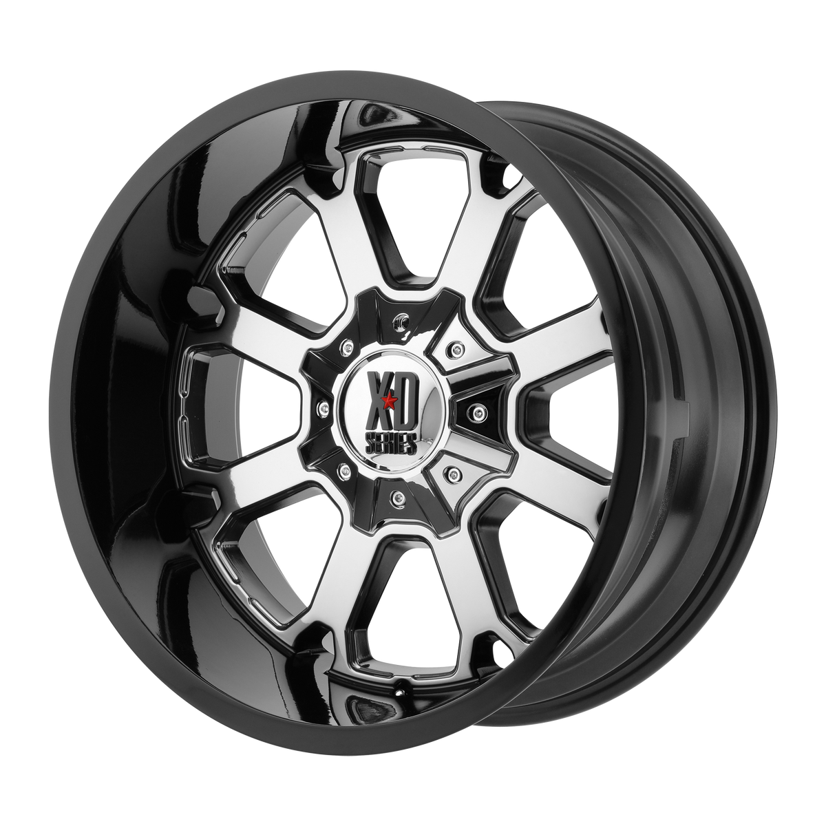20x10 XD XD825 BUCK 25 PVD Center Gloss Black Lip Wheel BLANK (-24mm)