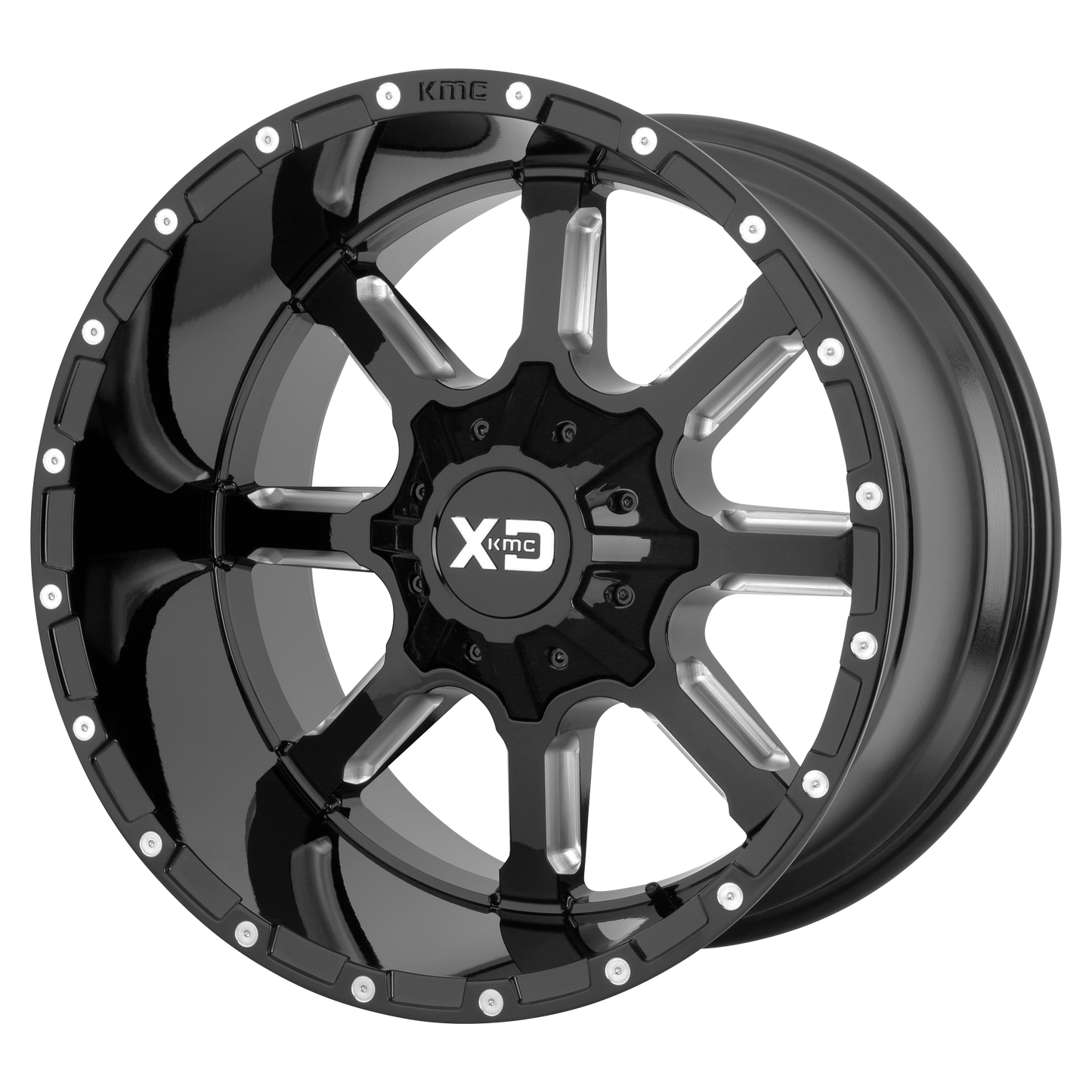 20x9 XD XD838 MAMMOTH Gloss Black Milled Wheel BLANK (0mm)