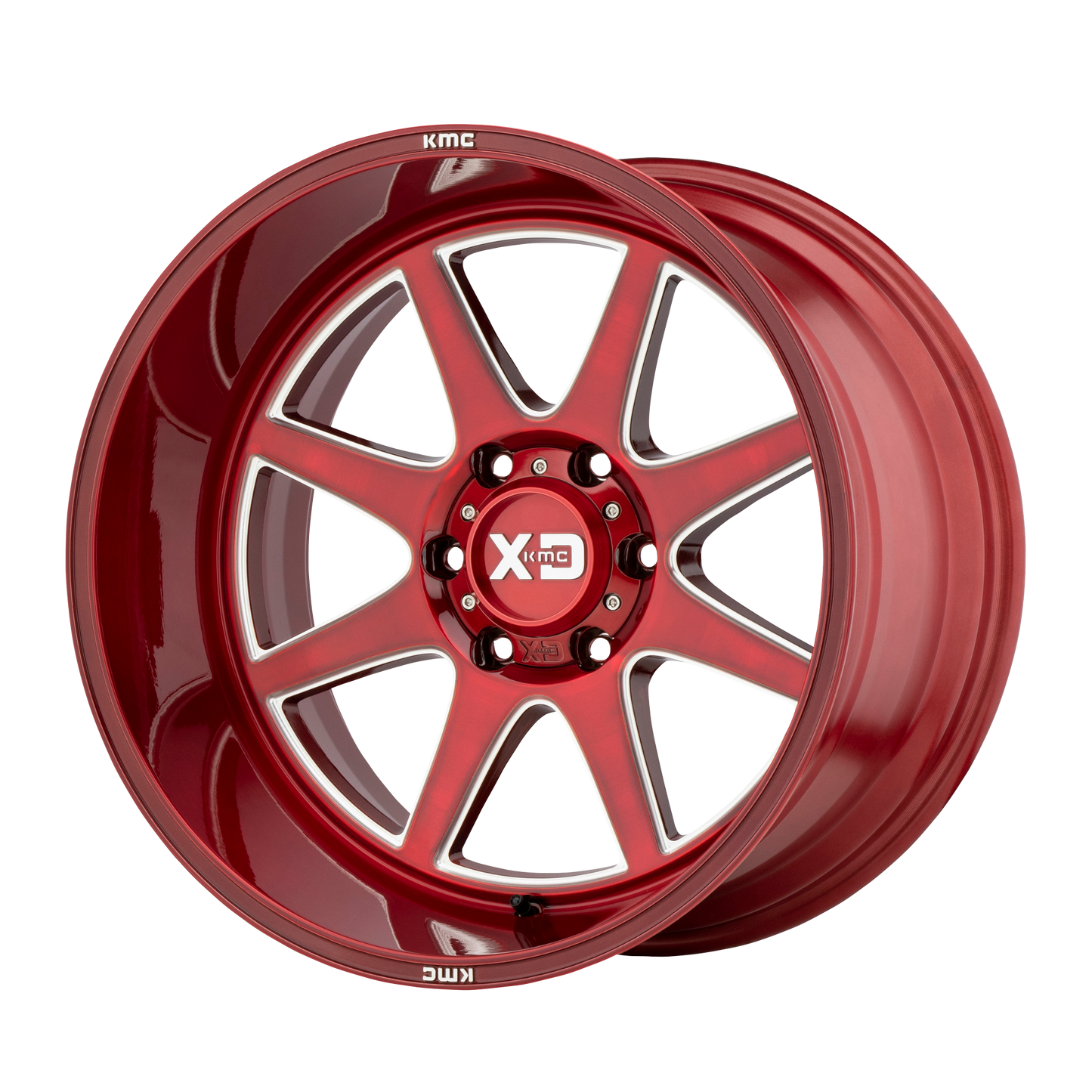 20x9 XD XD844 PIKE Brushed Red With Milled Accent Wheel 6x5.5 (18mm)