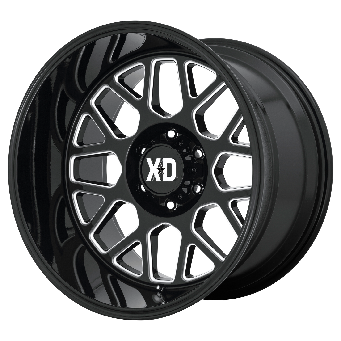24x12 XD XD849 GRENADE 2 Gloss Black Milled Wheel 6x5.5 (-44mm)