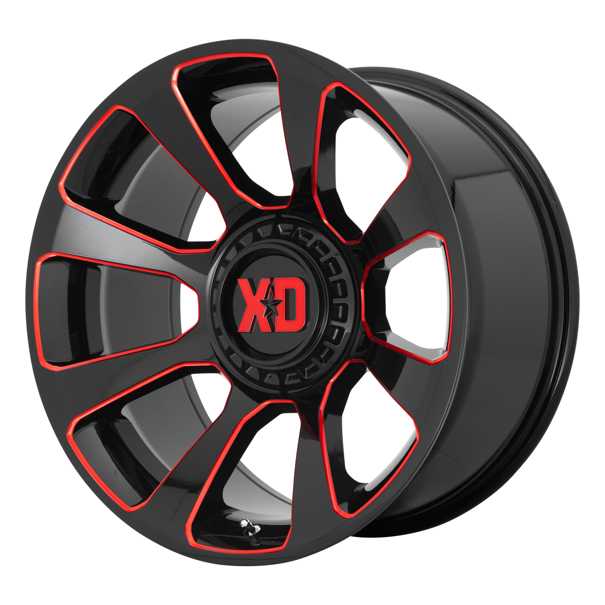 20x9 XD XD854 REACTOR Gloss Black Milled W/ Red Tint Wheel 5x5.5/5x150 (0mm)