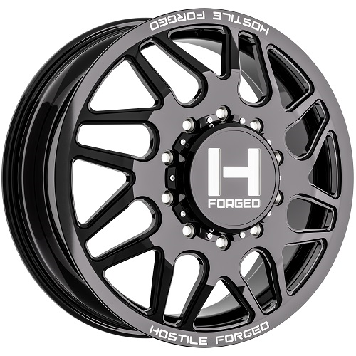 22x8.25 Hostile HF24 Sprocket FORGED Dually Front Blk Mill Wheel 10x225 (145mm)