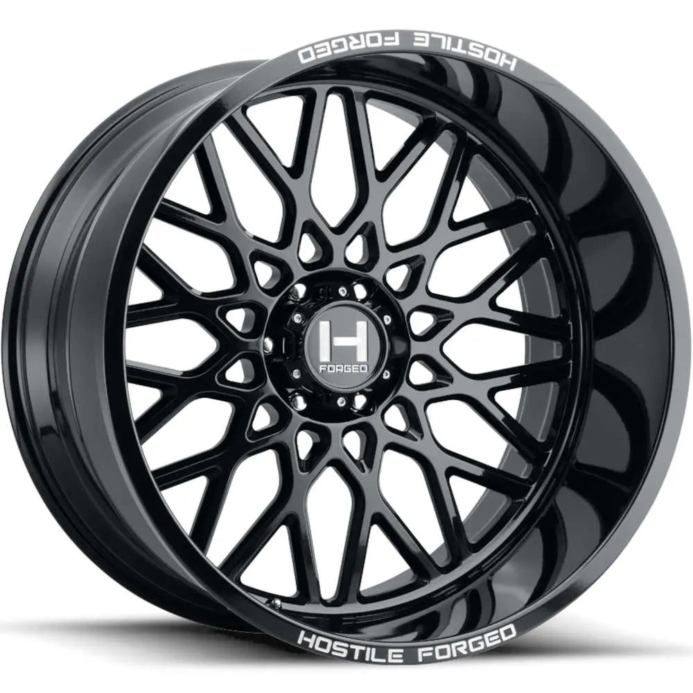26x14 Hostile FORGED HF08 Savage Gloss Black Wheel 6x5.5 (-76mm)