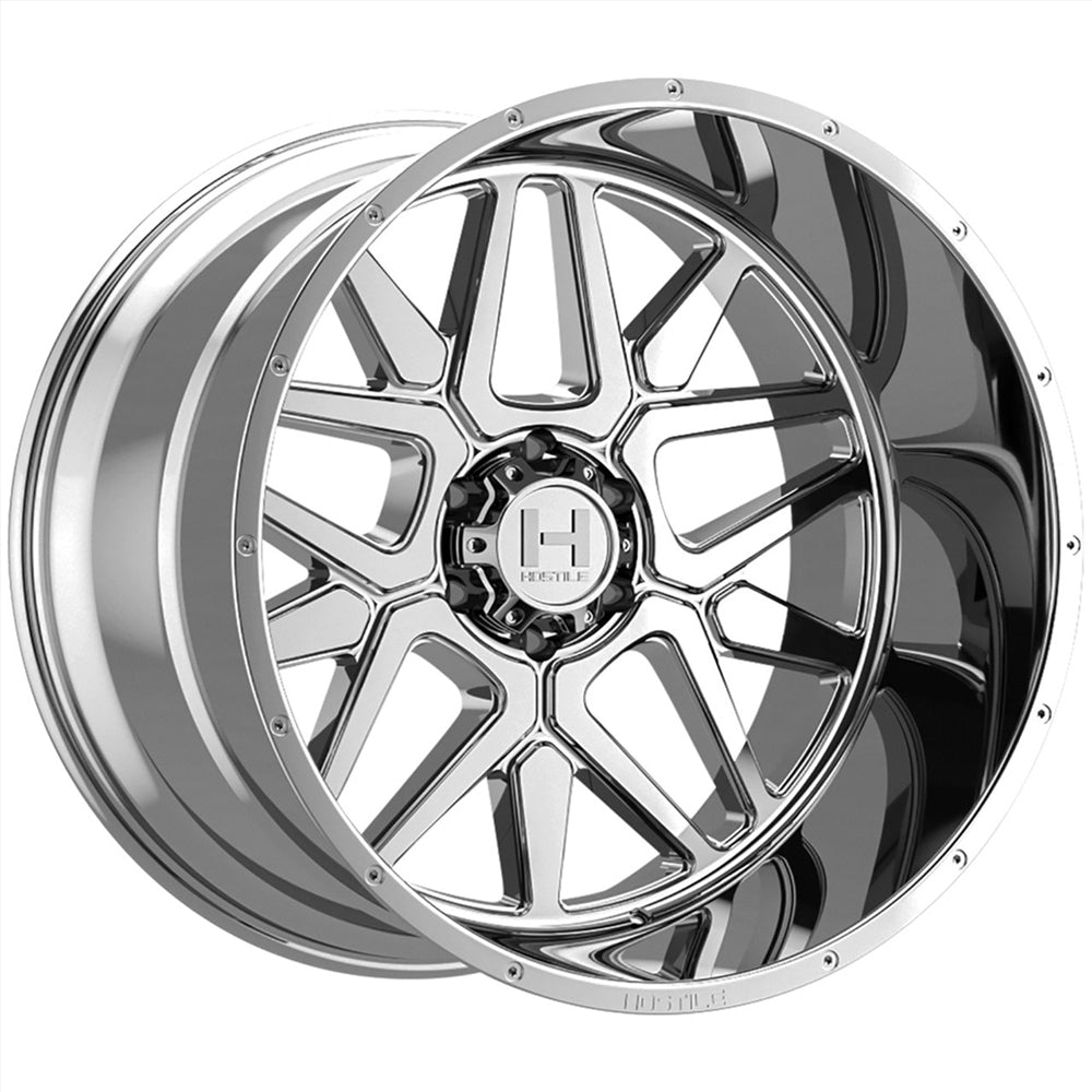 20x10 Hostile H128 Diablo Armor Plated (Chrome) Wheel 6x5.5 (-19mm)