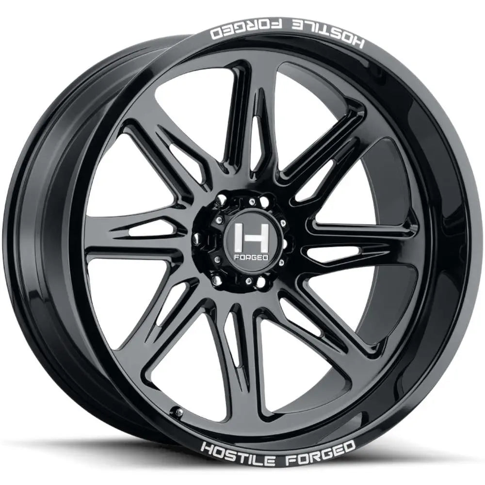 22x12 Hostile FORGED HF07 Tomahawk Gloss Black RIGHT Wheel 6x5.5 (-44mm)