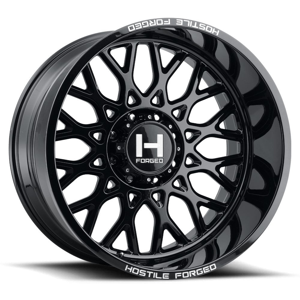 24x12 Hostile HF08 Savage Gloss Black FORGED Wheel 8x180 (-44mm)