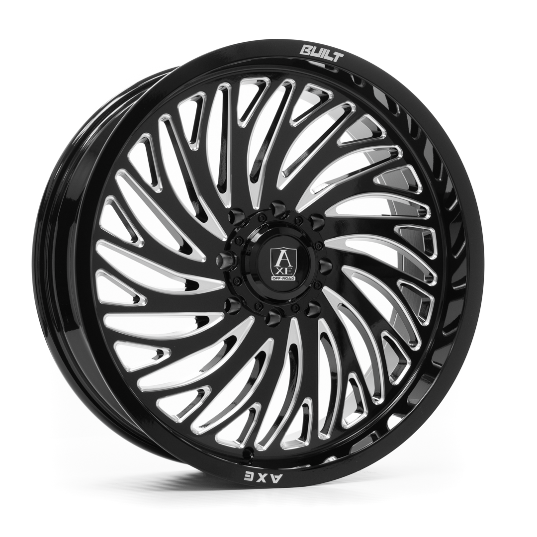 20x7 Axe Hydra Gloss Black Milled UTV Wheel 4x137/4x156 (10mm)