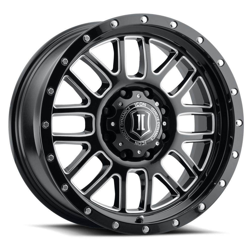 20x9 Icon Alloys Alpha Gloss Black Milled Windows Wheel 6x5.5 (16mm)