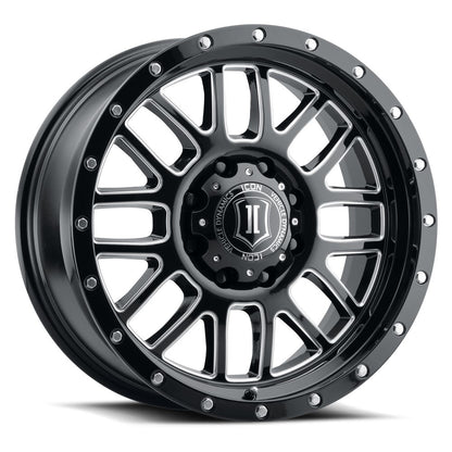 20x9 Icon Alloys Alpha Gloss Black Milled Windows Wheel 6x5.5 (16mm)