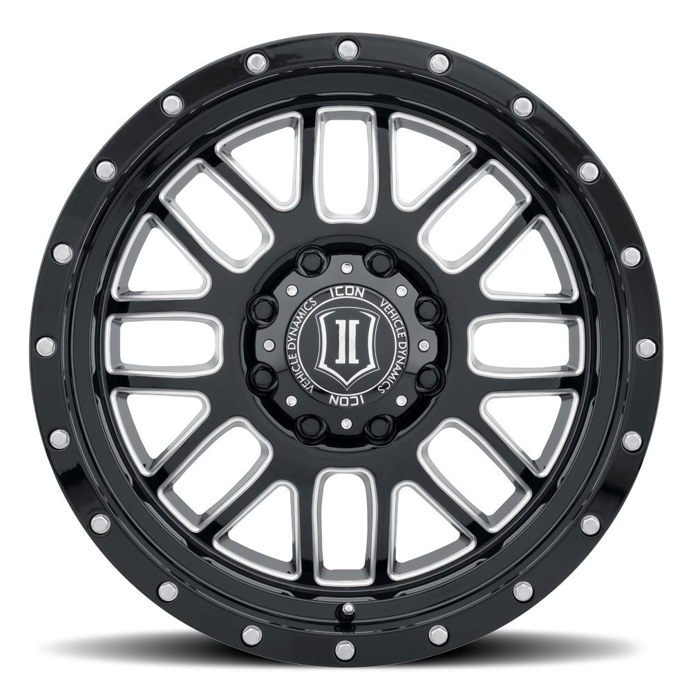 20x9 Icon Alloys Alpha Gloss Black Milled Windows Wheel 6x5.5 (16mm)