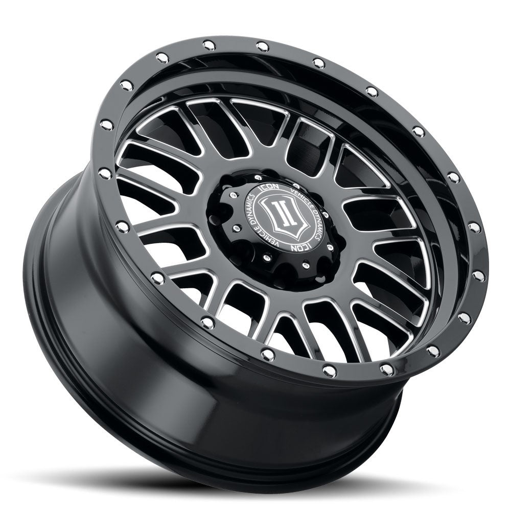 20x9 Icon Alloys Alpha Gloss Black Milled Windows Wheel 6x5.5 (16mm)