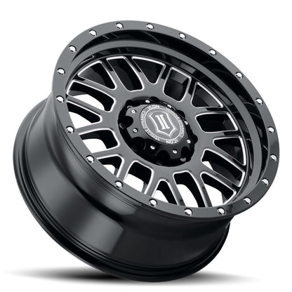 20x9 Icon Alloys Alpha Gloss Black Milled Windows Wheel 6x5.5 (16mm)