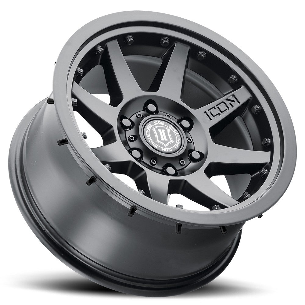 17x8.5 Icon Alloys Rebound Pro Satin Black Wheel 5x5.5 (0mm)
