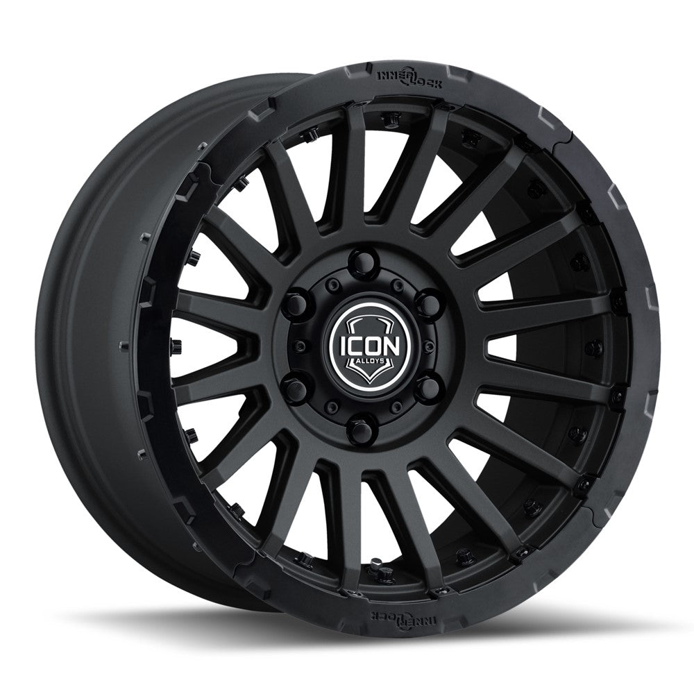 17x8.5 Icon Alloys Recon Pro Satin Black Wheel 5x5 (-6mm)