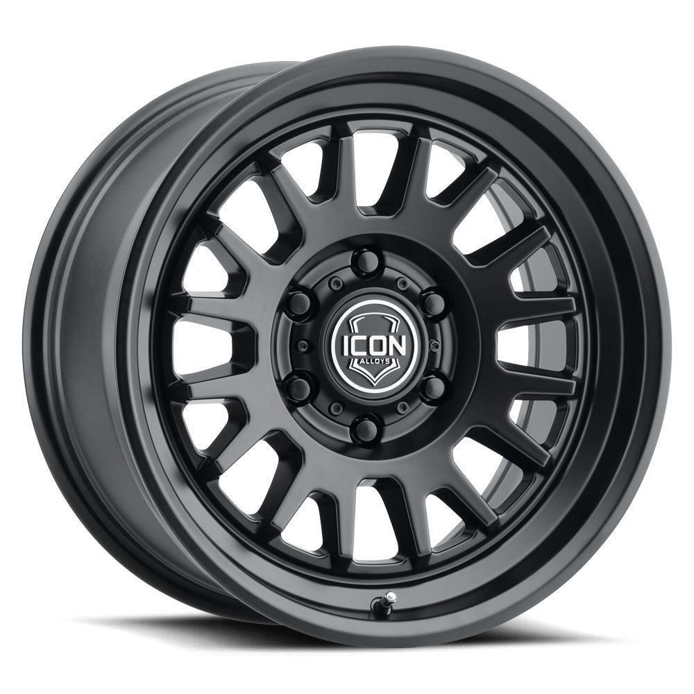 17x8.5 Icon Alloys Anza Satin Black Wheel 5x5 (-6mm)