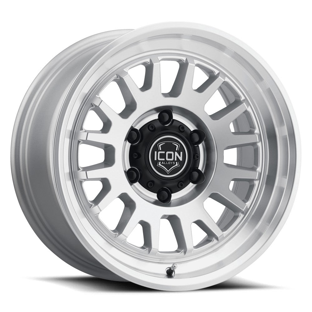 17x8.5 Icon Alloys Anza Silver Machined Wheel 5x5 (-6mm)