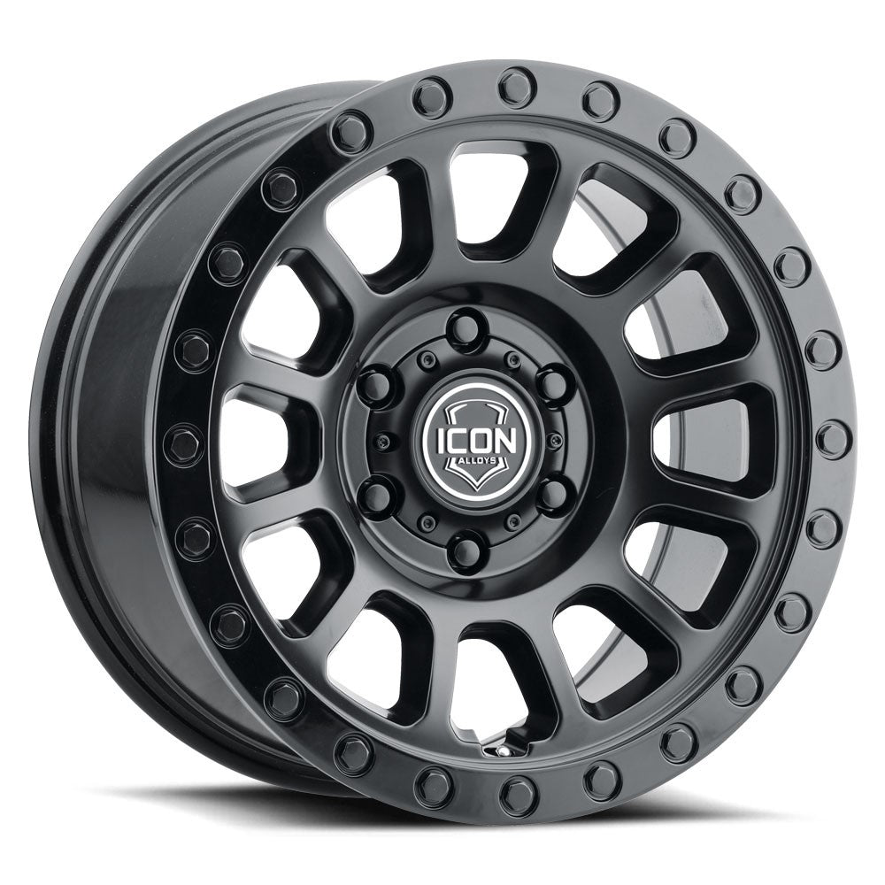 17x8.5 Icon Alloys Hulse Double Black Wheel 5x5 (-6mm)