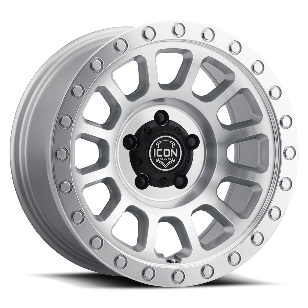 17x8.5 Icon Alloys Hulse Silver Machined Wheel 5x150 (25mm)