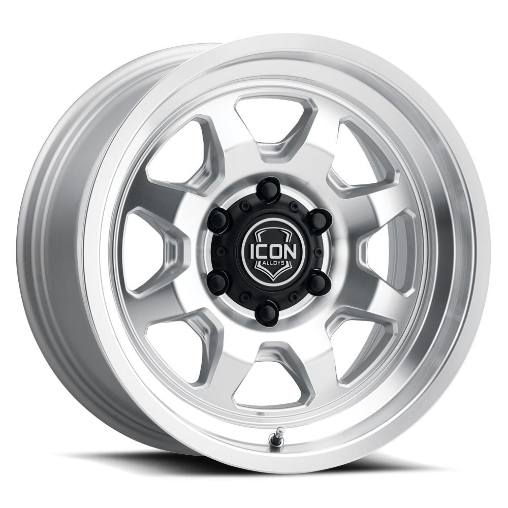 17x8.5 Icon Alloys Nuevo Silver Machined Wheel 5x150 (25mm)