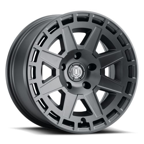 17x8.5 Icon Alloys Compass Satin Black Wheel 6x5.5 (0mm)