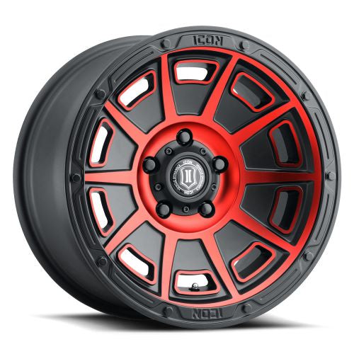 17x8.5 Icon Alloys Victory Satin Black & Red Wheel 6x120 (0mm)