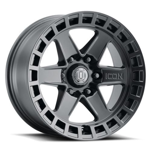 17x8.5 Icon Alloys Raider Satin Black Wheel 6x5.5 (0mm)